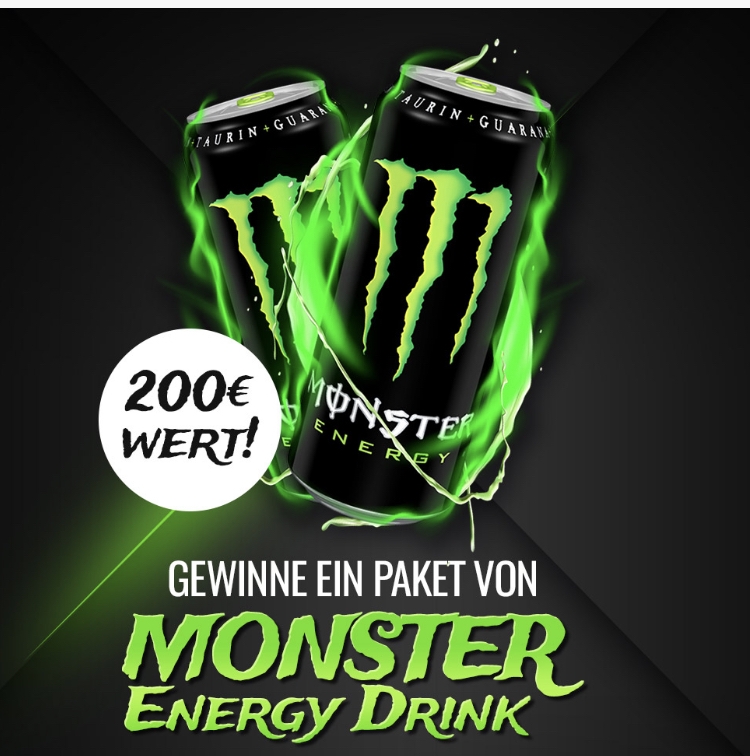 1 Paket Monster Energydrinks gratis testen und gewinnen Produktproben & Gratiszugaben 2025