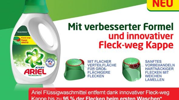 200 Ariel Flüssigwaschmittel mit Fleck-weg Kappe gewinnen | Proben