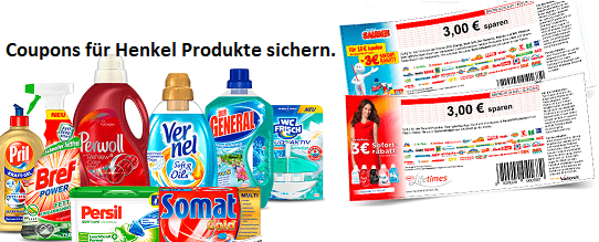 Kostenlose Rabatt-Coupons für Reinigunsprodukte von Henkel