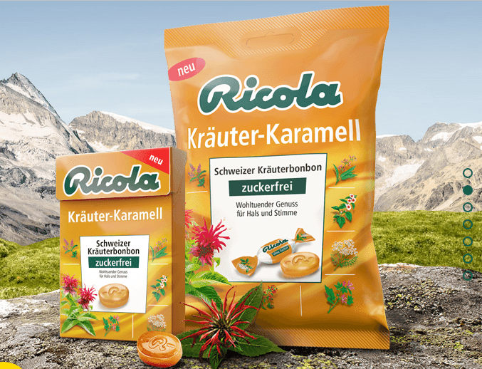 Ricola Kräuter-Karamell Bonbons gratis testen | Produktproben ...